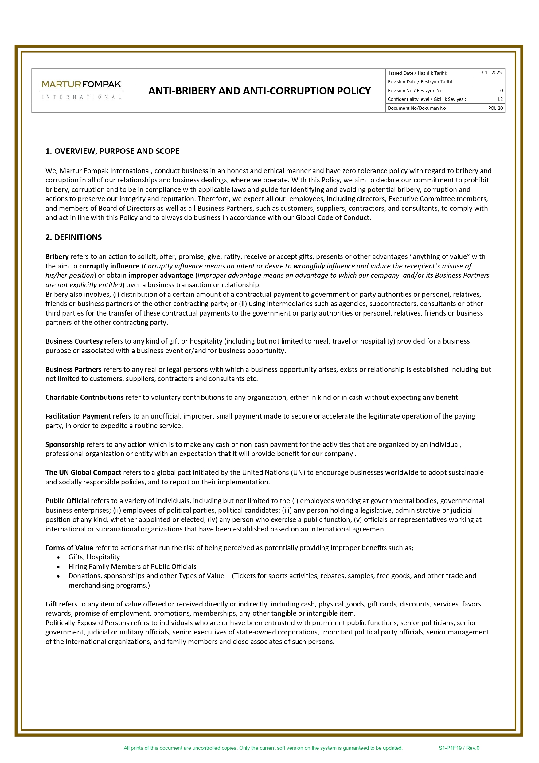 Anti-Bribery & Anti-Corruption Policy