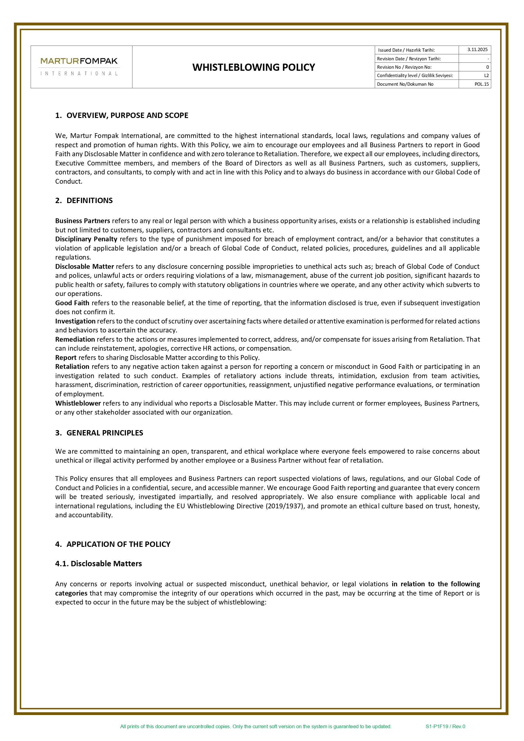 Whistleblowing Policy